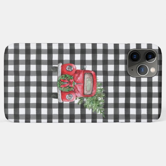 Zwarte Buffalo kerstmis Case-Mate iPhone Case (Achterkant (horizontaal))