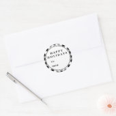 Zwarte Buffalo met kerstcadeaunaam voor patroon Ronde Sticker (Envelop)
