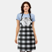 Zwarte Buffalo Plaid Boerderij Kip Schort (Gedragen)