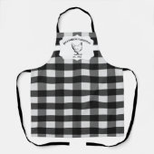 Zwarte Buffalo Plaid Boerderij Kip Schort (Voorkant)