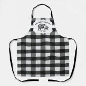 Zwarte Buffalo Plaid Boerderij Varkens Schort (Voorkant)