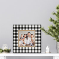 Zwarte Buffalo Plaid Farmhouse Kerst Foto