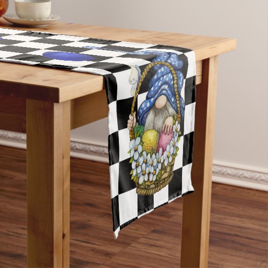 Zwarte Buffalo Plaid Paastafel Loper Dwerg (Voorbeeld)
