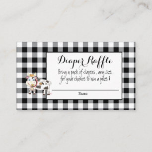 Zwarte Buffalo Plays Diaper Raffle Enclosure Informatiekaartje