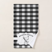 Zwarte Buffel geruite Boerderij kip badhanddoek se Bad Handdoek (Handdoek)