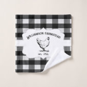 Zwarte Buffel geruite Boerderij kip badhanddoek se Bad Handdoek (Wasdoekje)