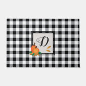 Zwarte Buffel geruite Herfst Monogram Deurmat (Voorkant)