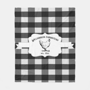 Zwarte Buffel Plaid Boerderij Kip Fleece Deken