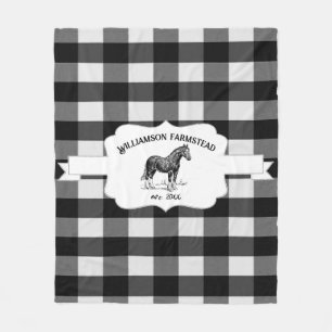 Zwarte Buffel Plaid Boerderij Paard Fleece Deken