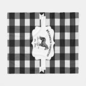 Zwarte Buffel Plaid Boerderij Paard Fleece Deken (Voorkant (Horizontaal))