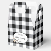 Zwarte Buffel Plaid met Schattigee Koe | BABY SHOW Bedankdoosjes (Geopend)