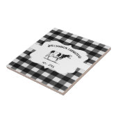 Zwarte buffelplaat Boerderij Koe Tegeltje (Zijkant)
