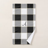 Zwarte buffels en goud met aangepaste monogram bad handdoek (Handdoek)