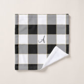 Zwarte buffels en goud met aangepaste monogram bad handdoek (Wasdoekje)