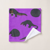 Zwarte buikschubdieren bad handdoek (Wasdoekje)