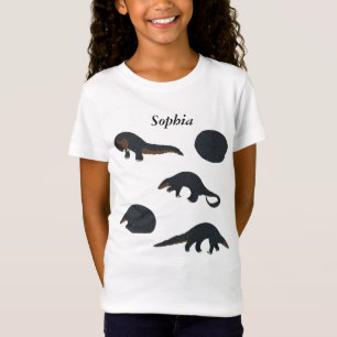 Zwarte buikschubdieren t-shirt