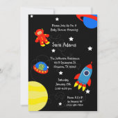 Zwarte buitenruimte Alien 5x7 Baby shower Uitnodig Kaart (Voorkant)