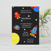 Zwarte buitenruimte Alien 5x7 Baby shower Uitnodig Kaart (Staand voorkant)