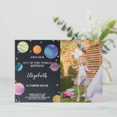 Zwarte buitenruimte Verlichtingsdag met foto Kaart (Staand voorkant)