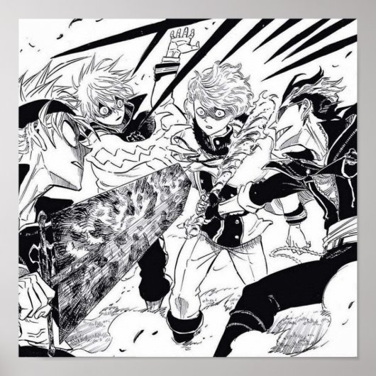 Zwarte Bull slaat Finral Black Clover op Poster (Voorkant)