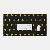 Zwarte Bureaumat met gouden Fleur de Lis (Keyboard & Muis)