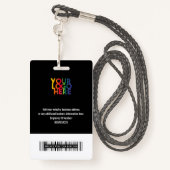 Zwarte Business Logo Custom Employee Barcode Name Badge (Achterkant met draagriem)