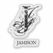 Zwarte Business Monogram logo Naam Water Flacon Sticker (Voorkant)