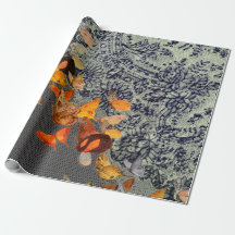 ZWARTE BUTTERFLIES EN LACE Wrapping Paper