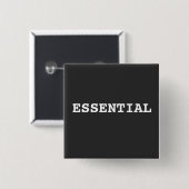 Zwarte Button die zegt dat het belangrijk is (Voorkant /achterkant)