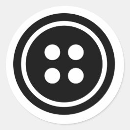 Zwarte Button Ronde Sticker