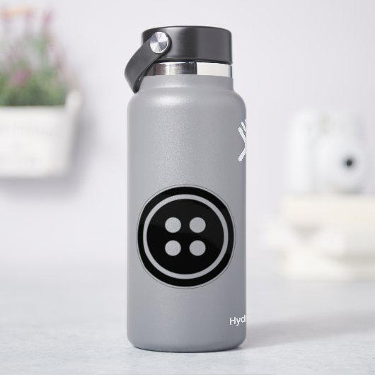 Zwarte Button Sticker (HydroFlask)