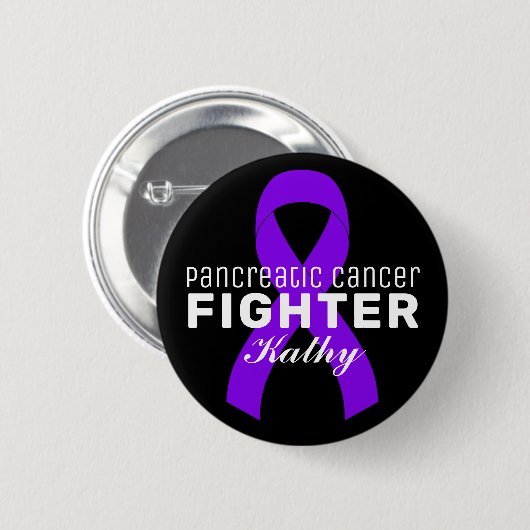 Zwarte Button van Pancreaskanker (Voorkant /achterkant)