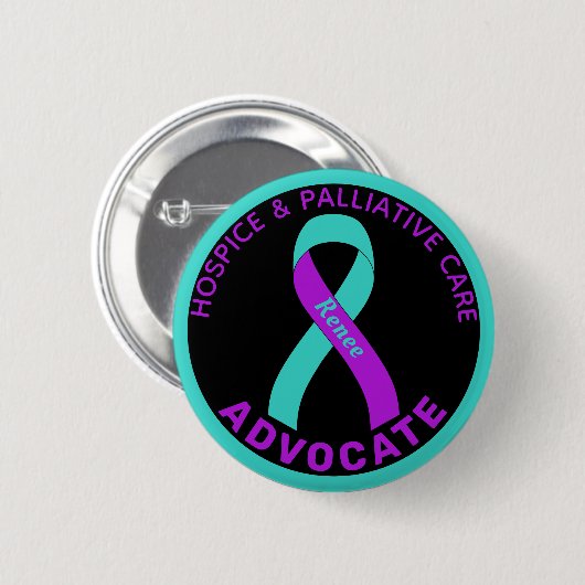 Zwarte Button voor hospice- en palliatieve zorg (Voorkant /achterkant)