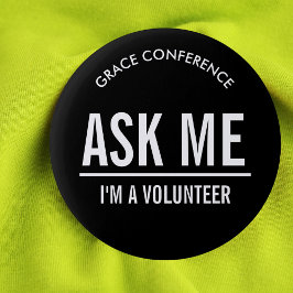 Zwarte Buttonnen voor vrijwilligers Ronde Button 5,7 Cm