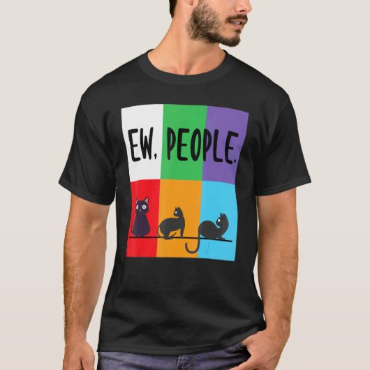 zwarte ca  vrouwen ew mensen meowy kat t-shirt (Voorkant)