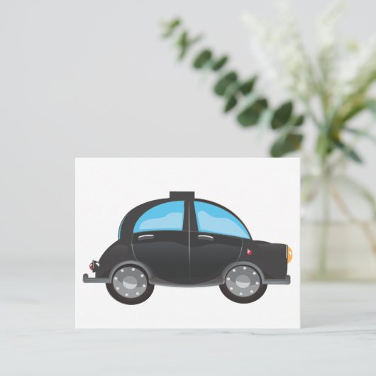 Zwarte Cab Briefkaart (Staand voorkant)