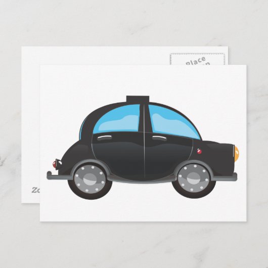 Zwarte Cab Briefkaart (Voorkant / Achterkant)