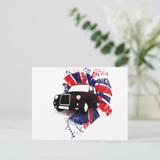 Zwarte Cab Briefkaart (Staand voorkant)