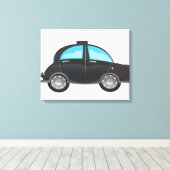 Zwarte Cab Canvas Afdruk (Insitu (Houten vloer))