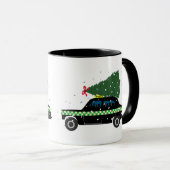 Zwarte Cab Taxi-kerstboom Tekening sneeuw Mok (Voorkant rechts)