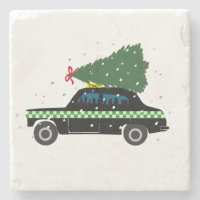 Zwarte Cab Taxi-kerstboom Tekening sneeuw