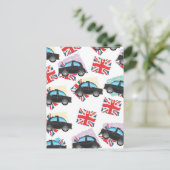 zwarte cabine briefkaart (Staand voorkant)