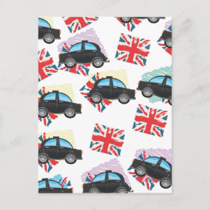 zwarte cabine briefkaart