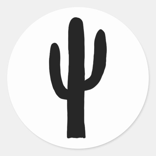 Zwarte cactus. Moderne cactussen. Eenvoudige botan Ronde Sticker (Voorkant)