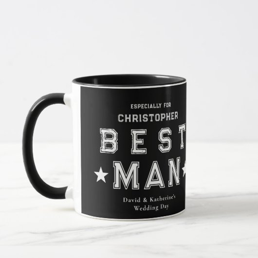 Zwarte cadeau voor de getuige van de bruidegom mok (Links)