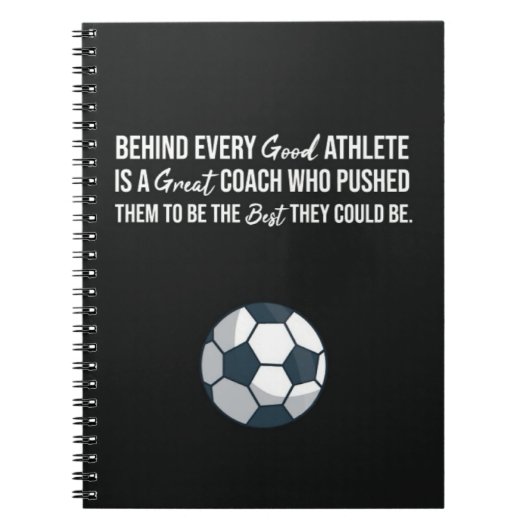 Zwarte Cadeaus voor Voetbal coaches voor hem sport Notitieboek (Voorkant)