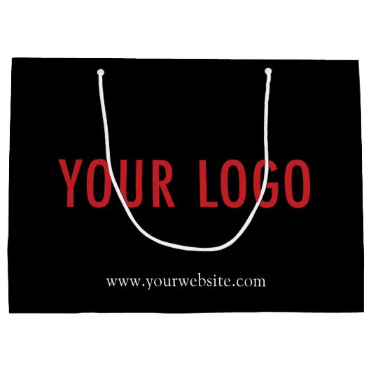 Zwarte cadeautas met bedrijfslogo 32x23 cm (Achterkant)