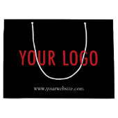 Zwarte cadeautas met bedrijfslogo op maat 32x23 cm (Voorkant)
