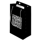 Zwarte cadeautas met gebrandmerkte QR-code op maat (Voorkant Gekanteld)