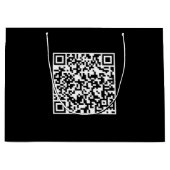 Zwarte cadeautas met gebrandmerkte QR-code op maat (Voorkant)